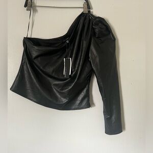 Lucy Paris Black Faux Leather Top